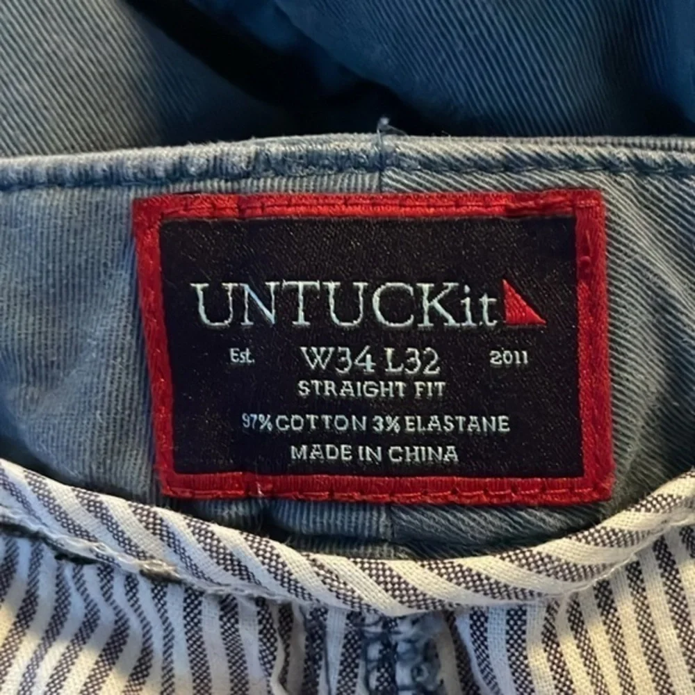 UNTUCKit Straight Fit Don‎ Santiago Blue Pants Slacks Size 34x32